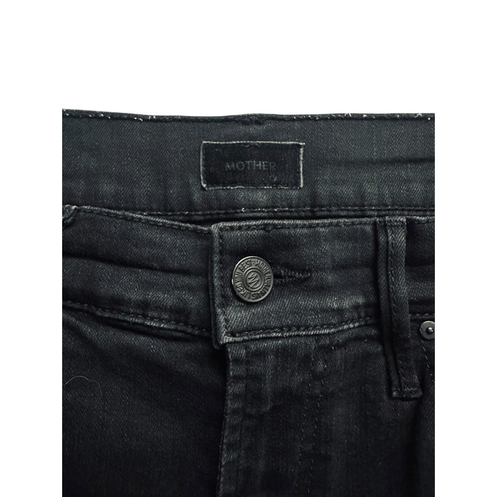 MOTHER Insider Crop Step Fray Jeans 30 Not Guilty Black Bootcut - Picture 2 of 10